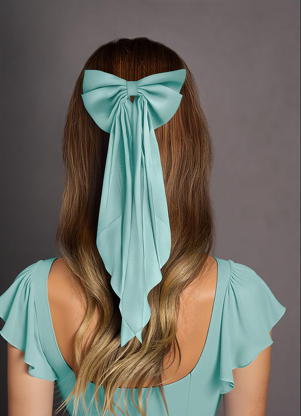 front Matching Color Chiffon Burnout Bow Hair Clip