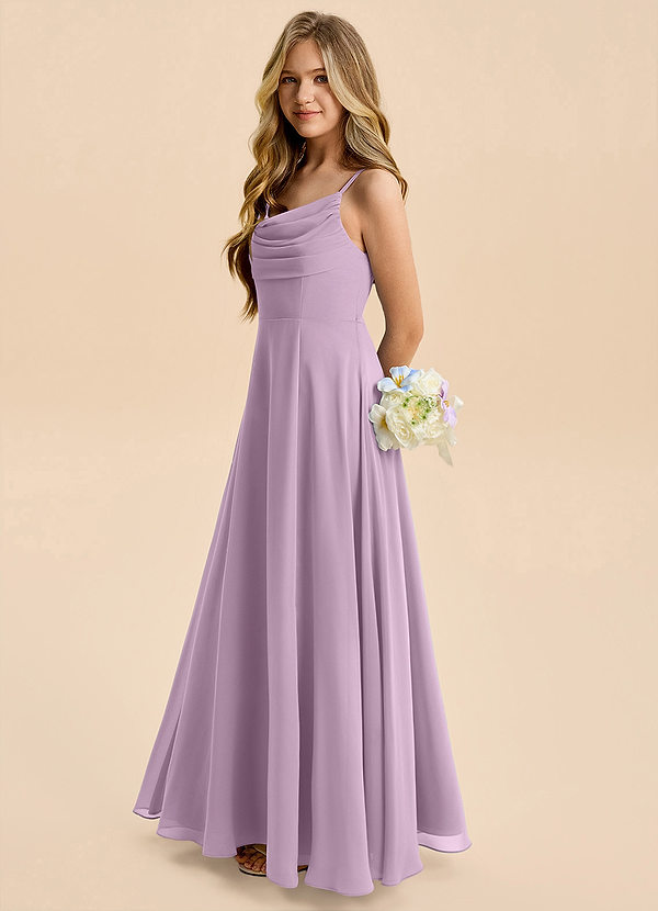Azazie Gia Junior Wisteria A-Line Pleated Chiffon Dress image1