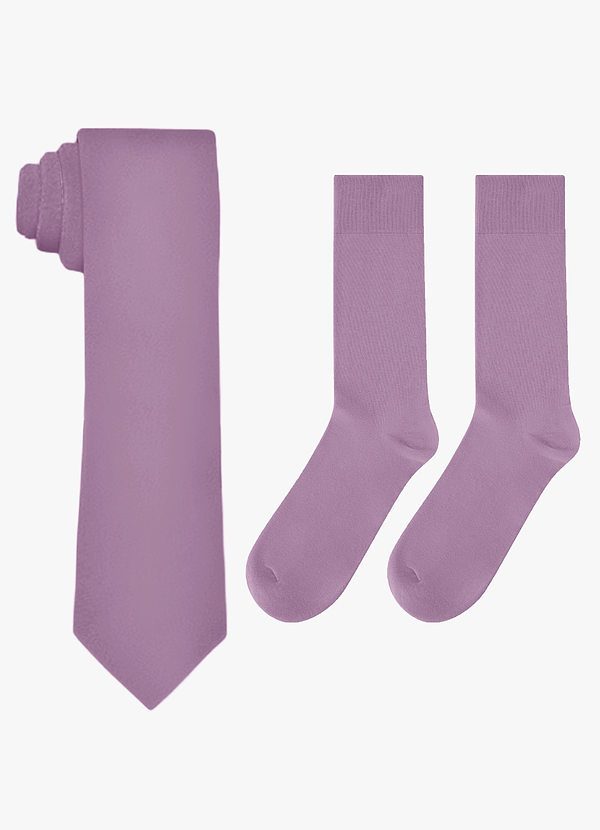 front Matching Matte Satin Wide Tie and Cotton Socks Set