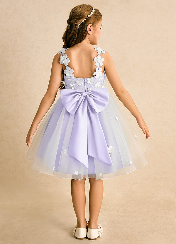 Azazie Junebug Flower Girl Dresses Ivory Lilac Ball-Gown Lace Tulle Dress image1