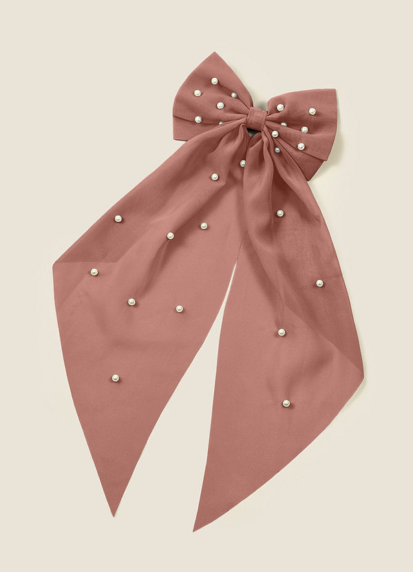 front Pearl Hair Bow Hair Clip