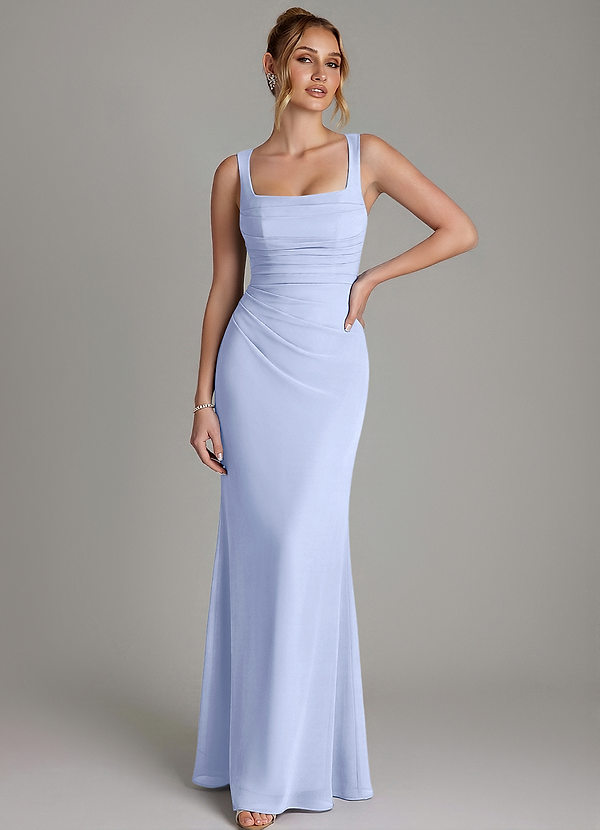 Azazie Agustina Bridesmaid Dresses Ice Mermaid Corset Chiffon Dress image1