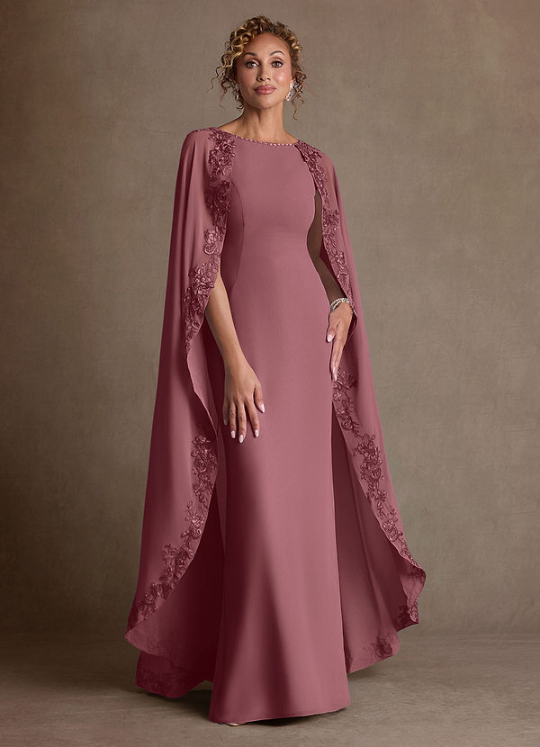 Azazie Artemisia Mother of the Brides Dresses Desert Rose Sheath Lace Chiffon Dress image1