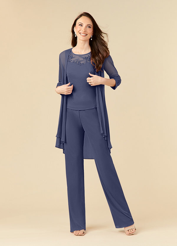 Azazie Frances Mother of the Brides Dresses Stormy Jumpsuit/Pantsuit Scoop Mesh Dress image1