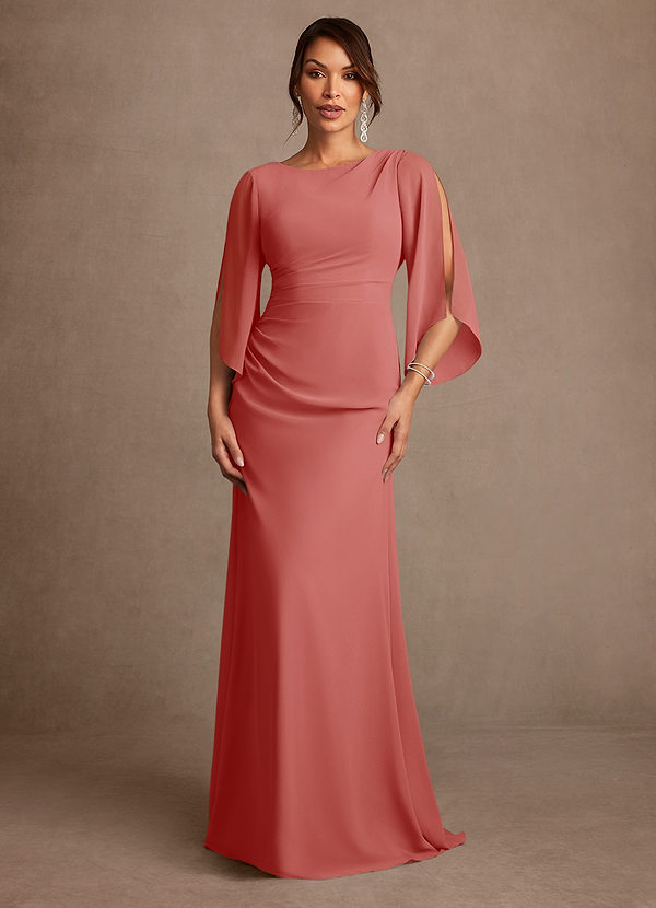 Azazie Anaheim Mother of the Brides Dresses Antique Rose A-Line Pleated Chiffon Dress image1