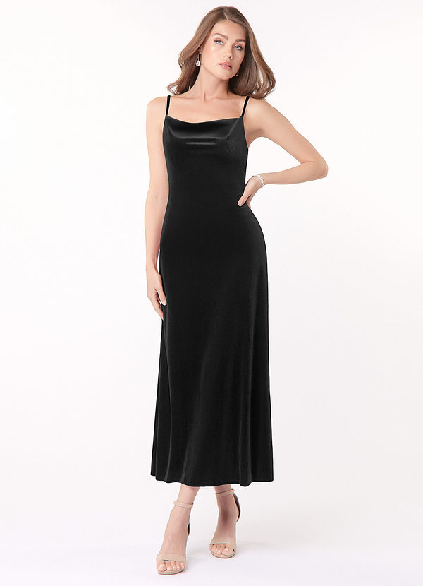 Azazie Lexi Bridesmaid Dresses A-Line Velvet Ballerina Length Dress image1