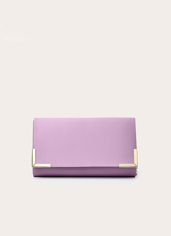 front Bijpassende kleur matte satijnen envelop clutch tas