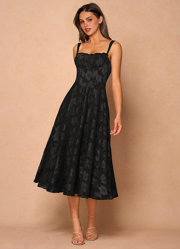 Sylvie Black Midi Dress image1
