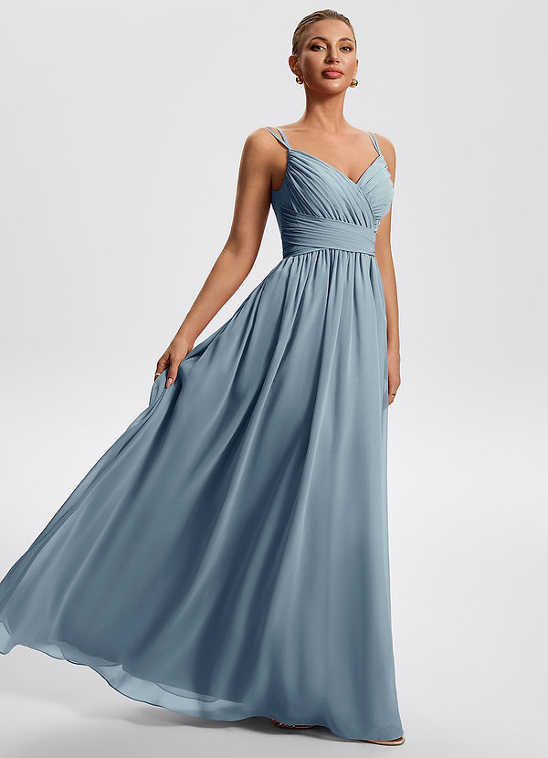 Heloise Dusty Blue A-Line Maxi Dress Atelier Dress image1