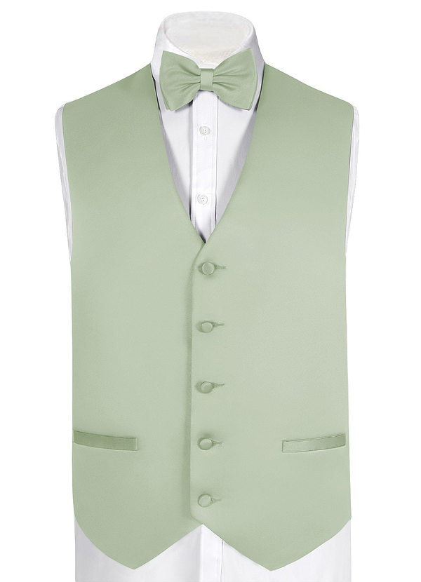 front Matte Satin Vest and Bow Tie Set