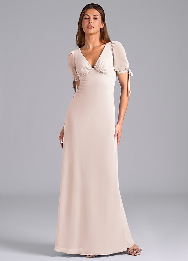 Azazie Pheby Bridesmaid Dresses Rose Petal A-Line Pleated Chiffon Dress image1