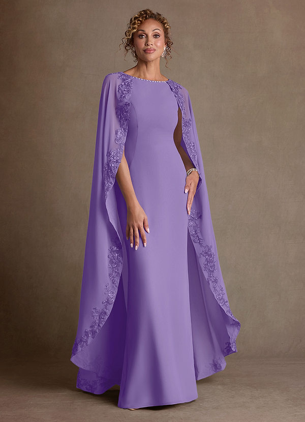 Azazie Artemisia Mother of the Brides Dresses Tahiti Sheath Lace Chiffon Dress image1