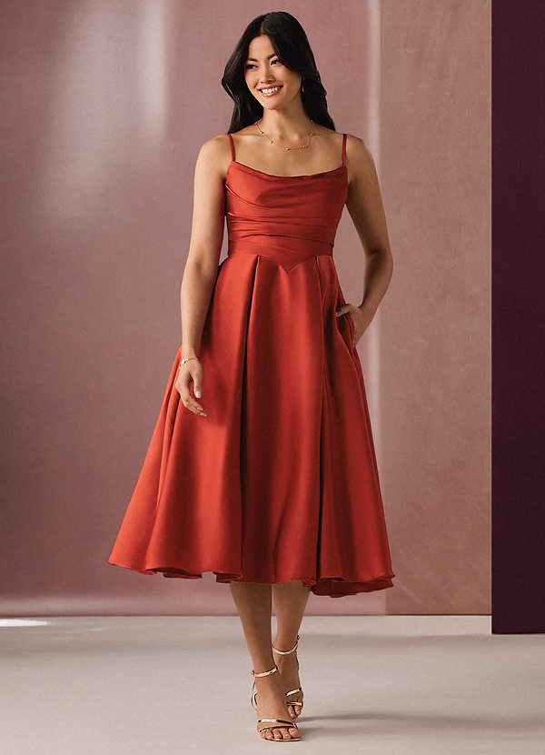 Kelsie Terre De Sienne Robe midi image1