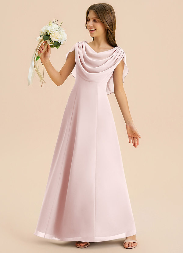 Azazie Lambie Junior Klä av A-Line i Chiffong Plisserad image1