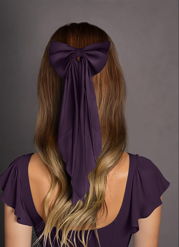 front Matching Color Chiffon Bow Hair Clip