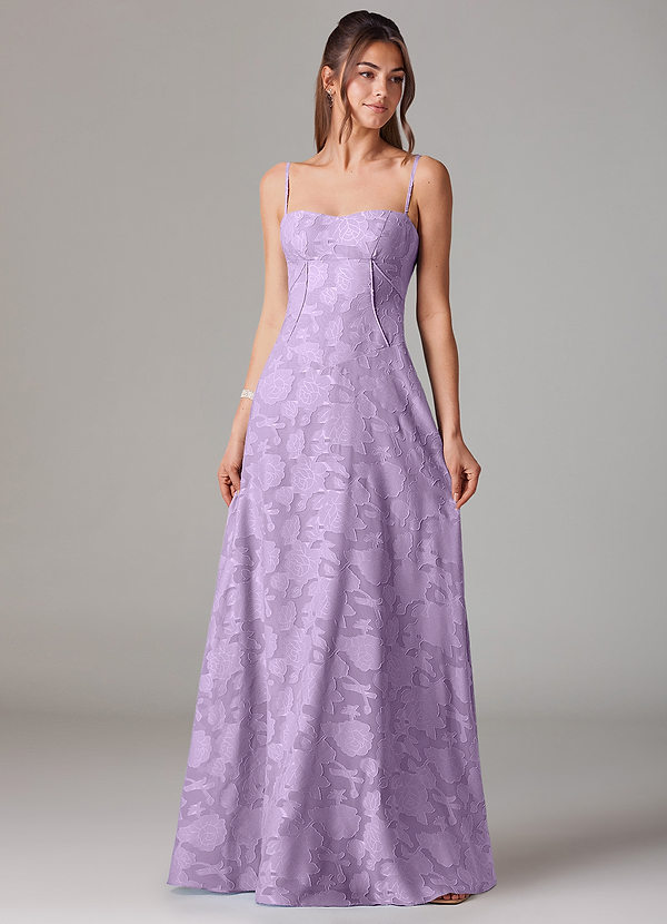Azazie Valentine Bridesmaid Dresses Lilac A-Line Sweetheart Neckline Floral Burnout Dress image1
