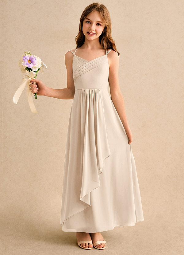 Azazie Zaida Girls Formal Blommflicksklänningar Klänning A-Line i Chiffong Plisserad image1