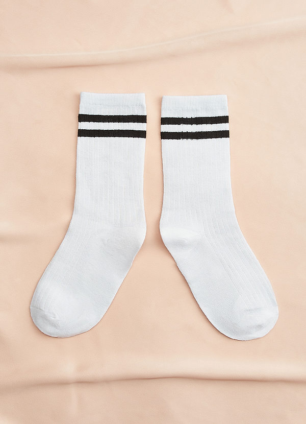 front Double Stripe Crew Socks
