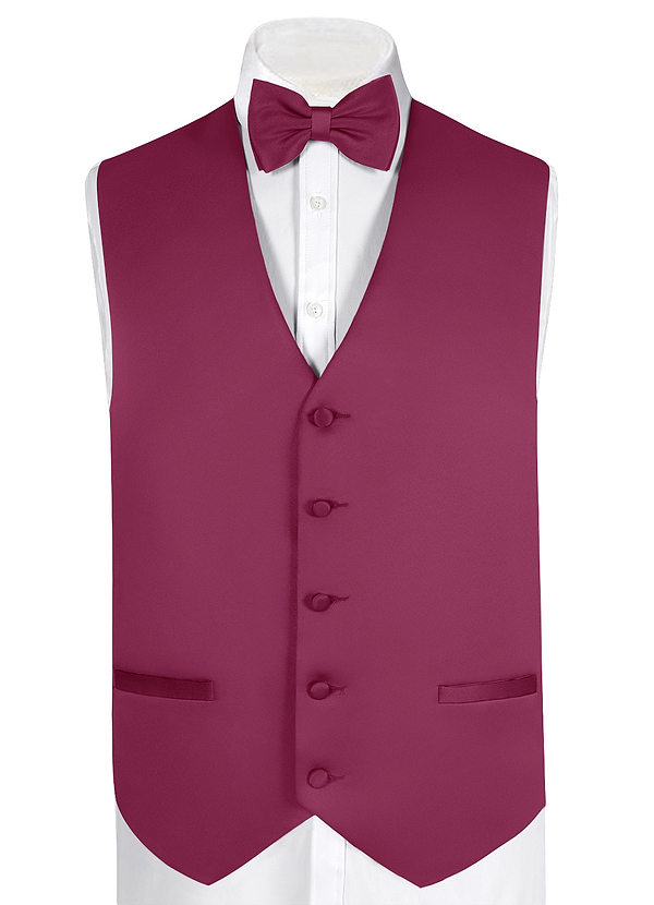 front Matte Satin Vest and Bow Tie Set