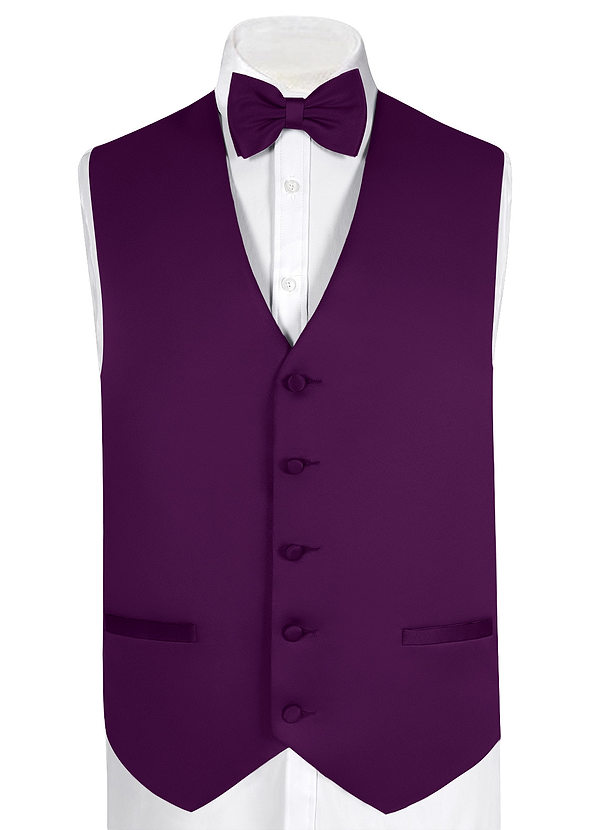front Matte Satin Vest and Bow Tie Set
