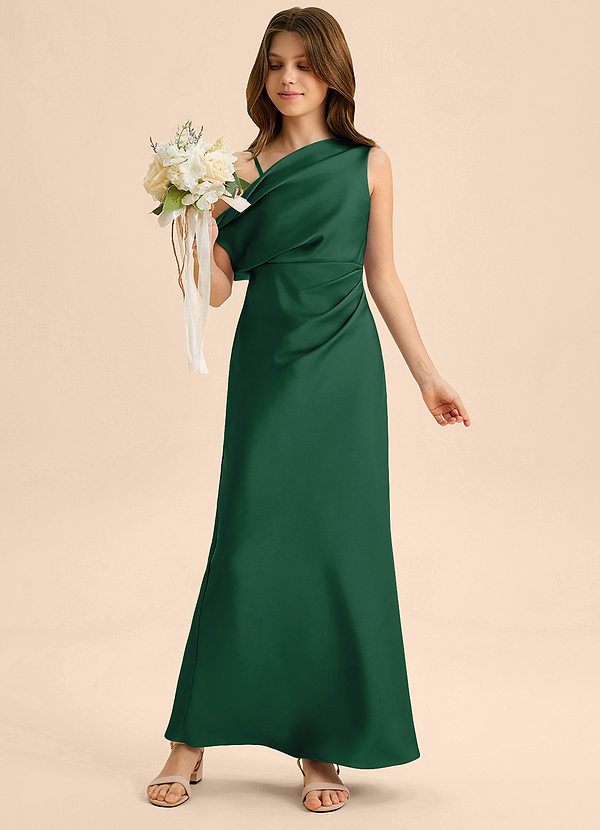 Azazie Emerson Junior Klä av Tubklänning i Stretch Satin Av axeln image1