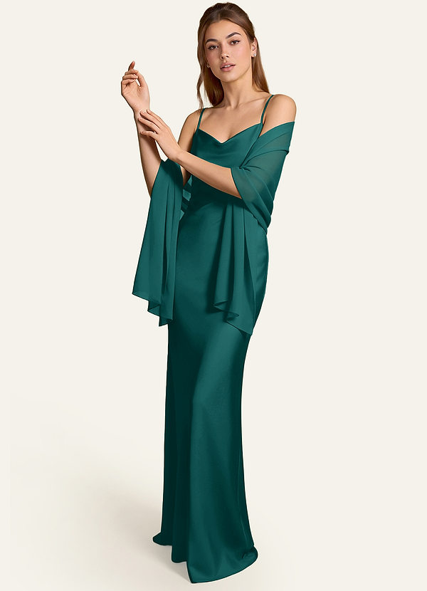 front Azazie Sciarpa in chiffon Aleena in tinta