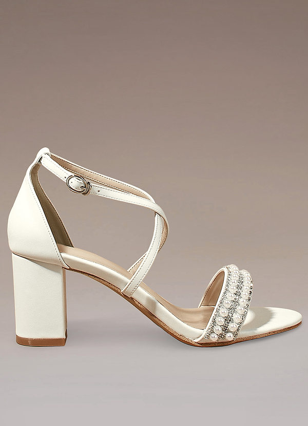 front Pearl Cross Strap Sandals