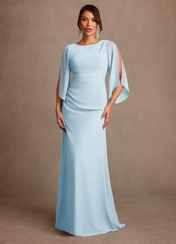 Azazie Anaheim Suknie dla Matki Panny Młodej Linia A Pofałdowany Szyfon Długość podłogi Sukienka image1