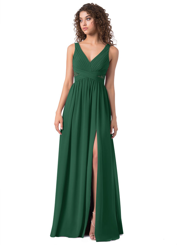 Dark Green Azazie Genelle Bridesmaid Dresses | Azazie