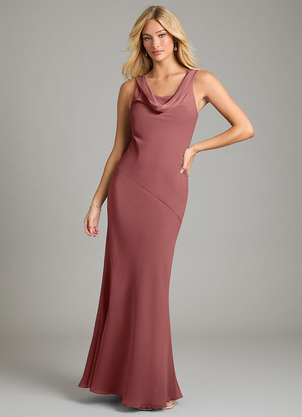 Azazie Rylina Bridesmaid Dresses Amethyst Mermaid Pleated Chiffon Dress image1