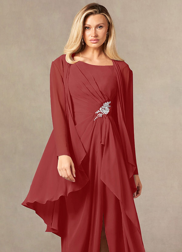 front Azazie Matching Color Devereaux Chiffon Wrap