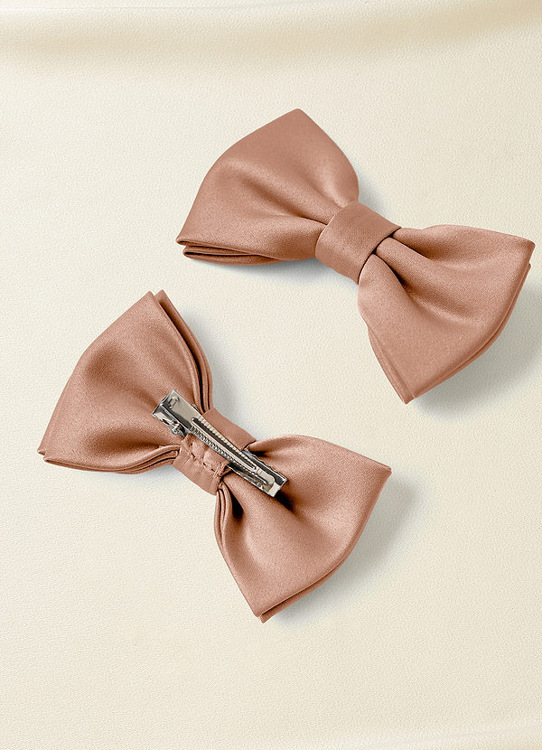 front Ensemble de pinces à cheveux avec nœud en satin mat