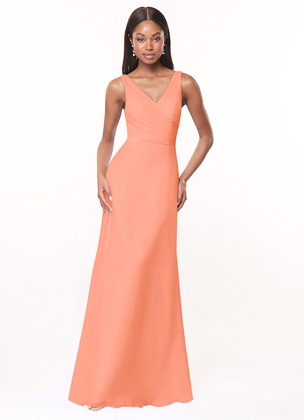 Azazie Nala Bridesmaid Dresses Sunset A-Line Pleated Chiffon Dress image1