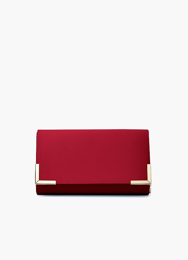 front Pochette enveloppe en satin mat de couleur assortie