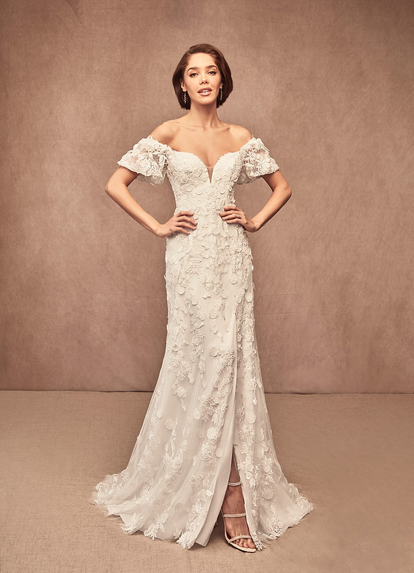 front Azazie Vivienne Wedding Dress