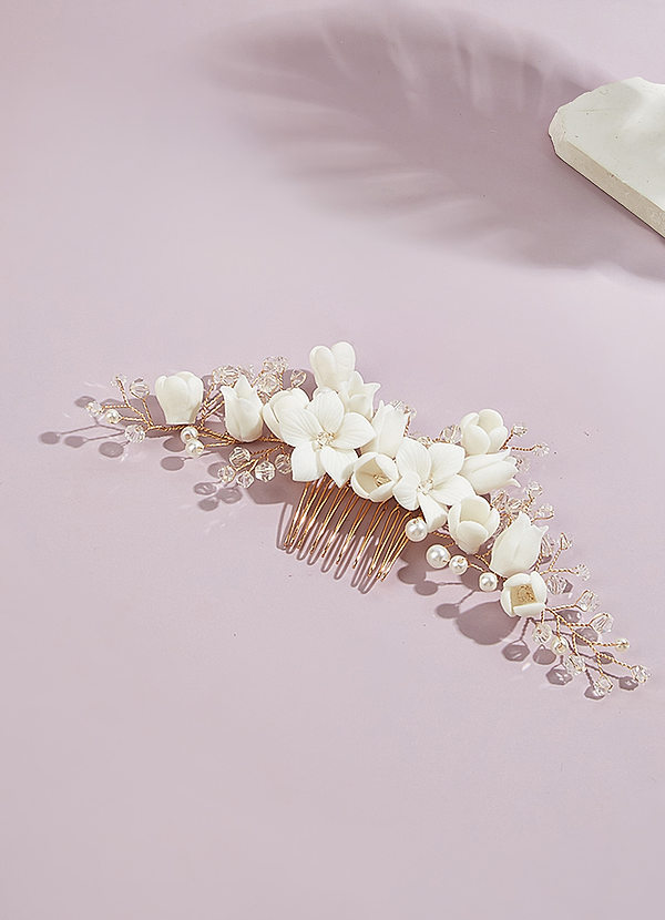 back Delicate Flower Crystal Hair Comb