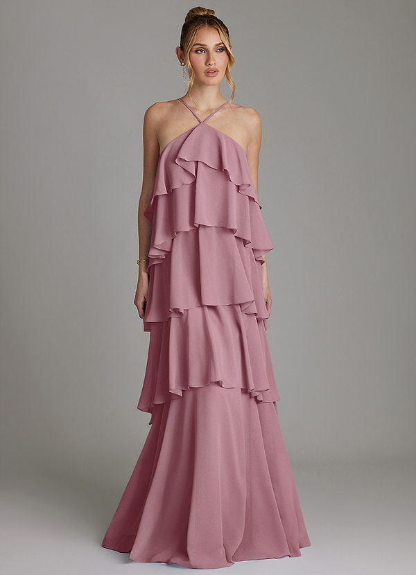 Azazie Deena Abiti da Damigella Abito A-Line in Chiffon Drappeggiato Vintage Malva image1
