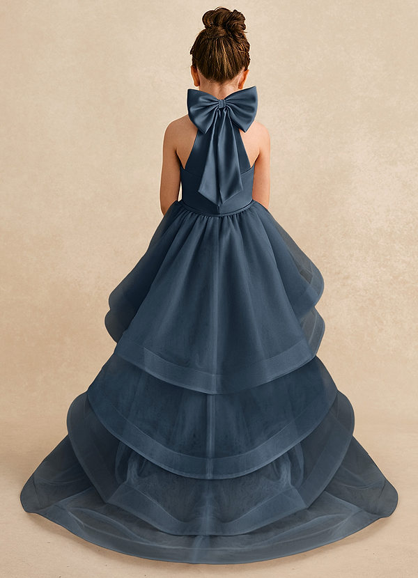 Azazie Bev Robes de Fillette d'Honneur Robe Trapèze en Tulle Convertible Neptune image1