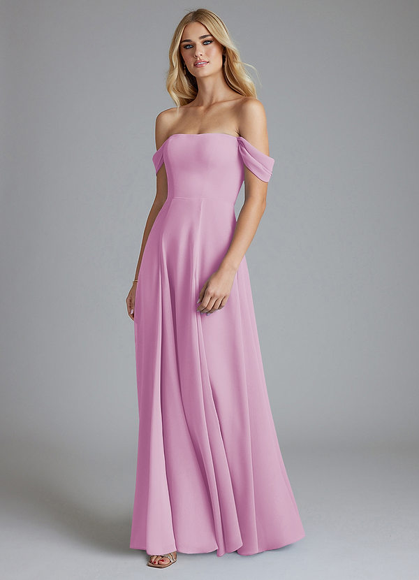 Azazie Seriana Brudtärneklänningar Klä av A-Linje i Chiffong Av axeln Godisrosa image1