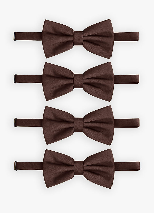 front Adjustable Stretch Satin Bow Tie – 4-Piece Set