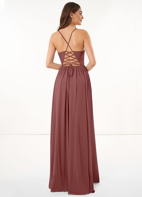 Azazie Marilyssa Bridesmaid Dresses A-Line Corset Stretch Chiffon Floor-Length Dress image2