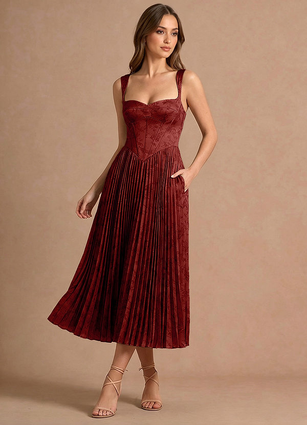 Abito Midi Rosso Arancio Isonelle image1