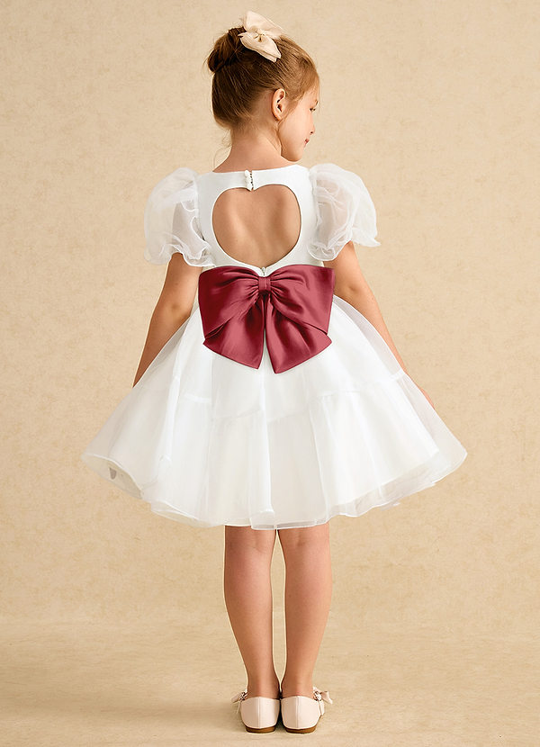 Azazie Debbie Vestidos de Niña de Flores Vestido de Marfil Granada de Organza de Princesa con Escote de Corazón image1
