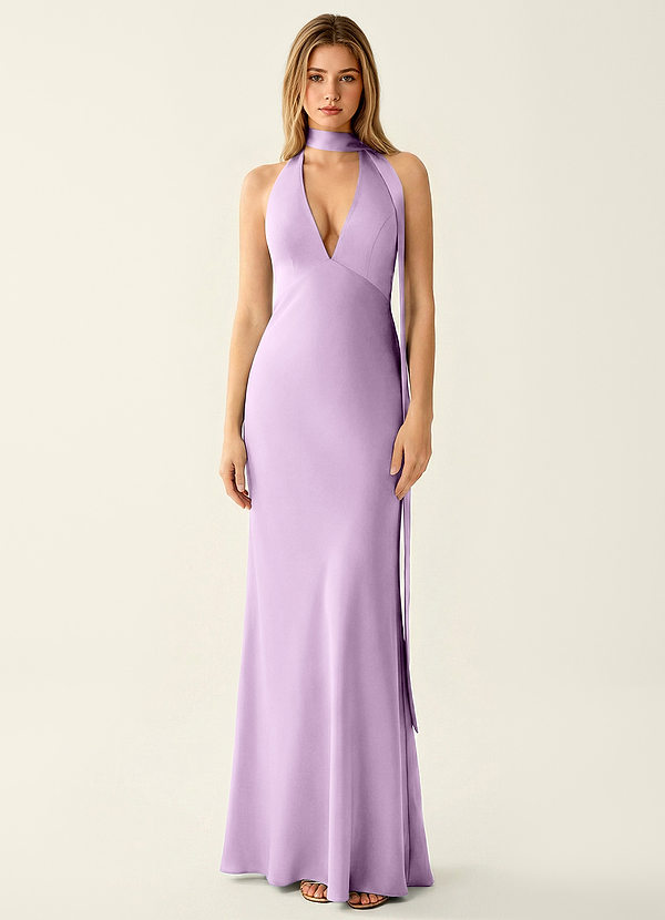 Wrenllien Frosted Lilac Satin Prom Dress image1