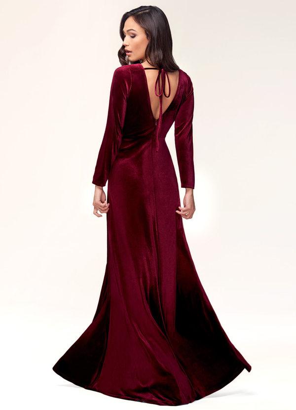 velvet burgundy maxi dress