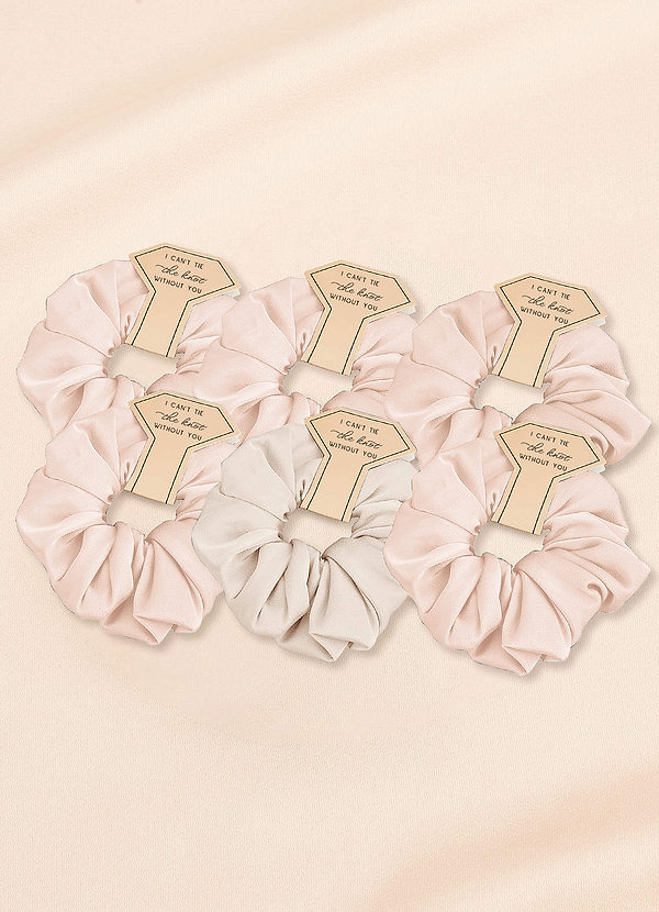 front Matching Color Mixed Color Bridesmaid Stretch Satin Over Size Scrunchie Set