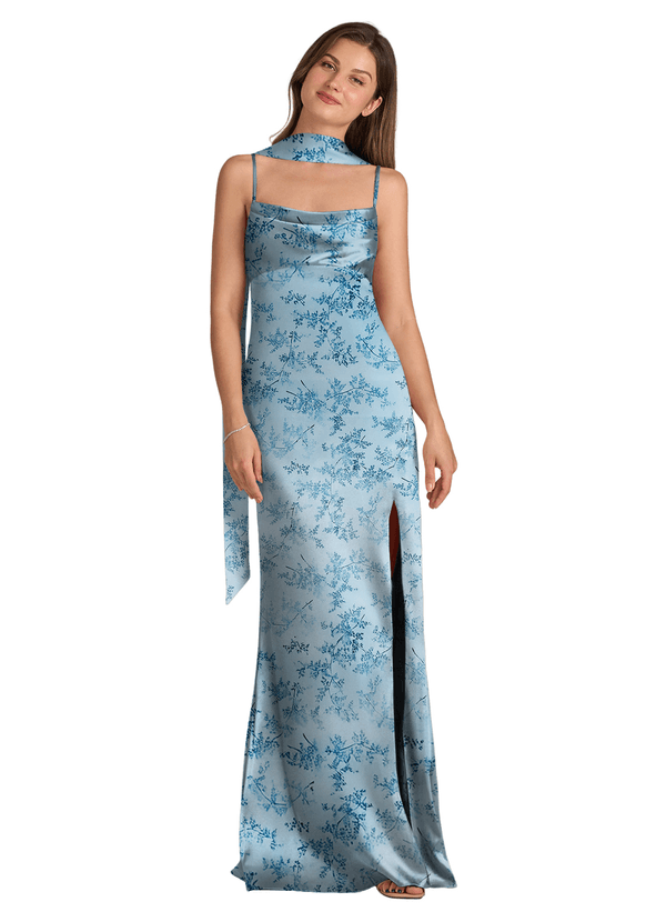 front Azazie Matching Color Matte Satin Scarf