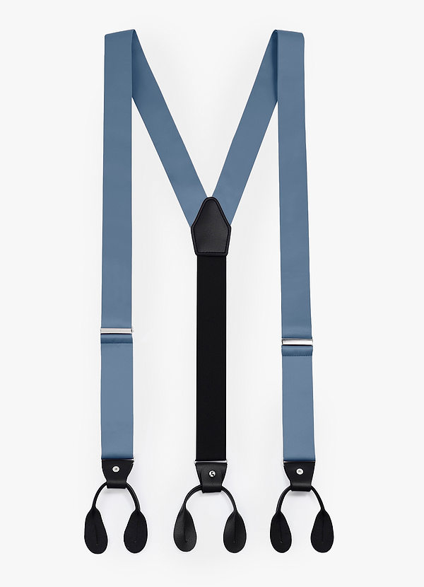 front Matowe satynowe szelki smokingowe z guzikami