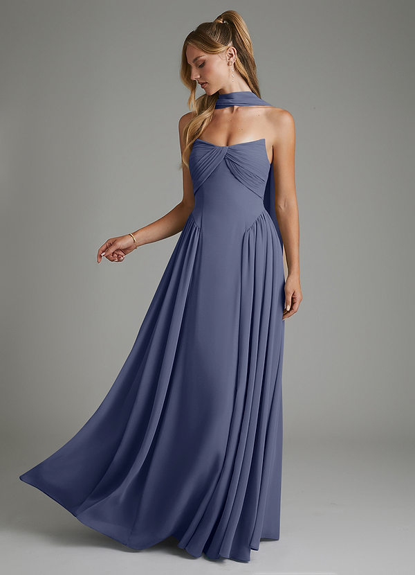 Azazie Evan Bridesmaid Dresses Stormy A-Line Strapless Chiffon Dress image1