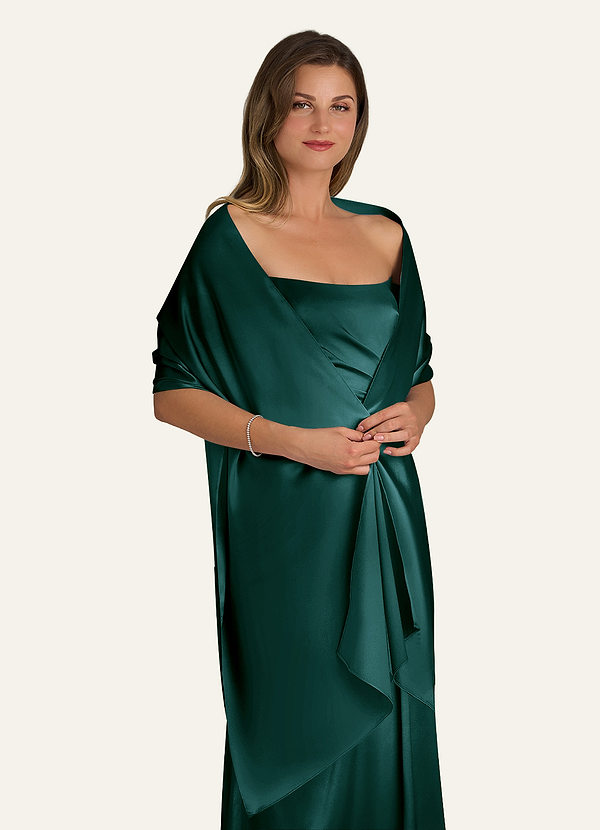 front Azazie Bijpassende Kleur Metallic Satijnen Sjaal